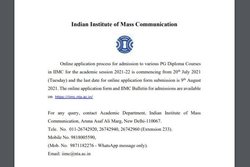 IIMC Admission 2021: इन विषयों के लिए आवेदन प्रक्रिया शुरू, इस तारीख को होगी परीक्षा