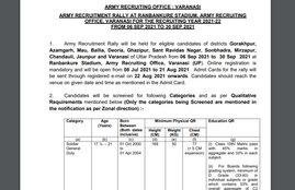 Indian Army Recruitment Rally, Indian Army New Notification, Indian Army Recruitment Rally Uttar Pradesh, India Army Recruitment Rally in Punjab