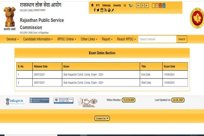 RPSC SI recruitment 2021, RPSC SI exam 2021, RPSC, Rajasthan Police SI Recruitment 2021