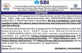 sbi apprentice recruitment cancelled, sbi apprentice 2020 recruitment cancelled, sbi apprentice recruitment 2021, sbi apprentice 8500 posts cancelled