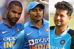 Shikhar Dhawan Prithvi Shaw Kuldeep Yadav India vs Sri Lanka