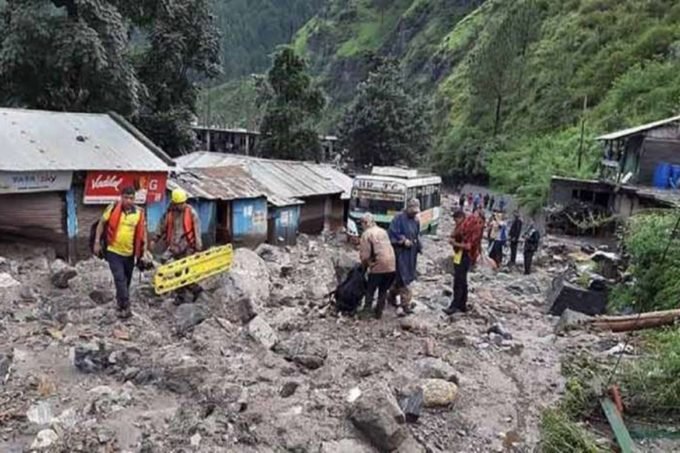 Jammu Kashmir. Landslide