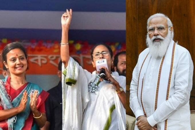 narendra modi, mamata banerjee, mahua moitra