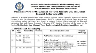 DRDO, DRDO INMAS, DRDO INMAS RA Notification, DRDO INMAS JRF Notification