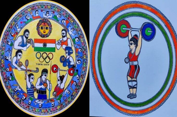 colour-blind-kundan-kumar-made-colorful-paintings-to-congratulate-indian-medal-winners-in-tokyo-olympics