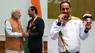 Narendra Modi Singhraj Adhana Tokyo Paralympics Bronze Medal Team India