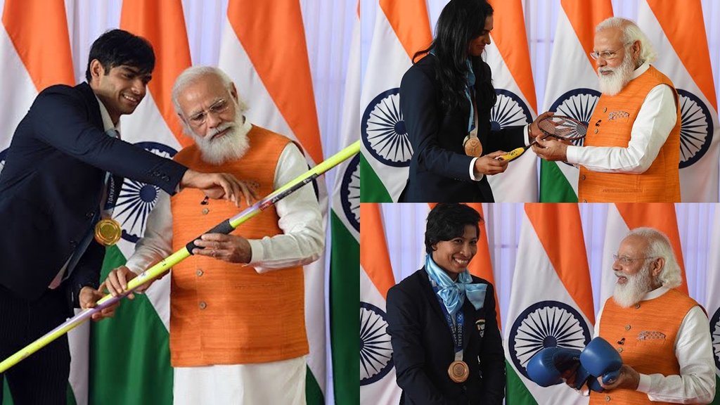 pm-modi-asked-neeraj-chopra-pv-sindhu-and-lovleena-to-auction-their-used-equipments-of-tokyo-olympics