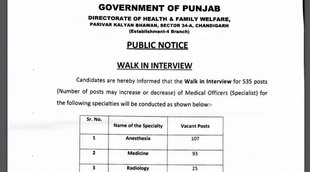 Sarkari Naukri, Govt Job, Latest Sarkari Naukri, Punjab Health Department Recruitment