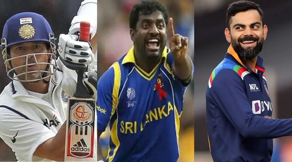 Sachin Tendulkar muttiah muralitharan Virat Kohli