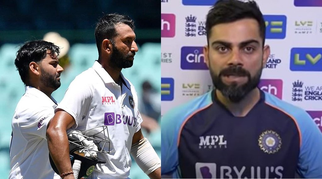 ind-vs-eng-virat-kohli-speaks-up-on-selection-rishabh-pant-and-cheteshwar-pujara-in-last-two-test-matches ind-vs-eng-virat-kohli-speaks-up-on-selection-rishabh-pant-and-cheteshwar-pujara-in-last-two-test-matches