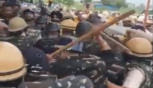 farmers lathi charge