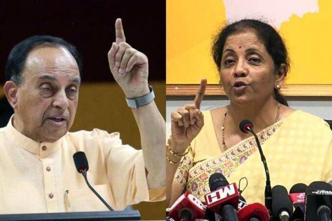 BJP MP Subramanian Swamy, Nirmala Sitharaman