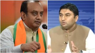sudhanshu trivedi, qamar cheema, aaj tak debate show