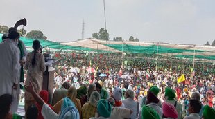 Muzaffarnagar, Maha Panchayat, Uttar Pradesh, Farmer protest, yogendra yadav, BKU, naresh Tikait, rakesh tikait, RLD, jansatta