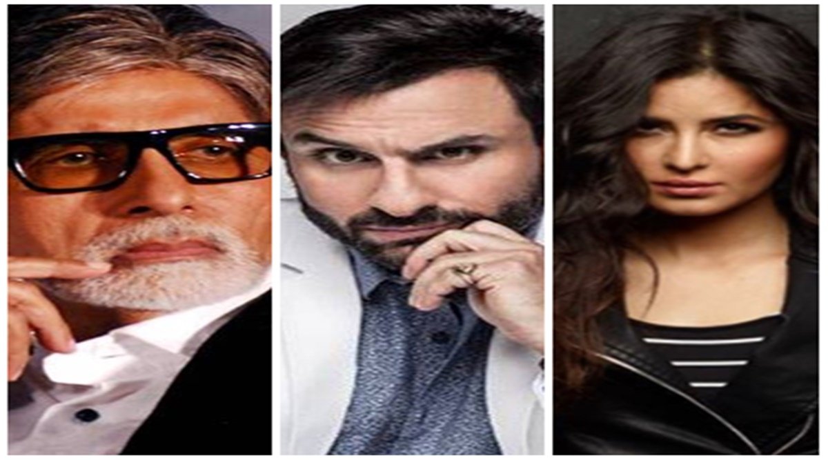 ( बाएं) अमिताभ बच्चन, सैफ अली खान, कैटरीना कैफ। फाइल फोटो। ( बाएं) अमिताभ बच्चन, सैफ अली खान, कैटरीना कैफ। फाइल फोटो।