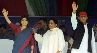 Akhilesh Yadav, Mayawati, Dimple Yadav