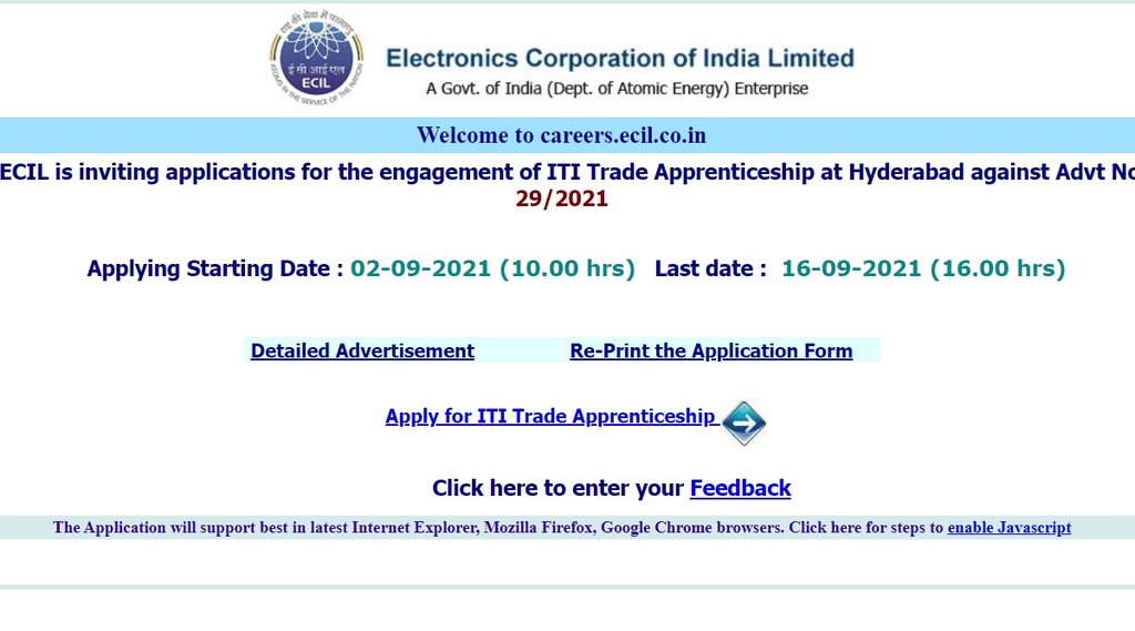 ECIL Recruitment 2021, ECIL Recruitment Notification, ECIL Recruitment Notification 2021, ECIL ITI Trade Apprenticeship Recruitment 2021,