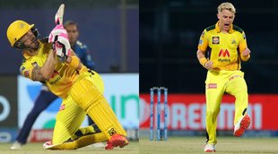 Faf du Plessis Sam Curran of Chennai Super Kings Chennai Super Kings vs Mumbai Indians IPl 2021
