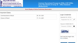 ibps.in, ibps office assistant score card, ibps rrb clerk Scorecard 2021, ibps clerk Scorecard,