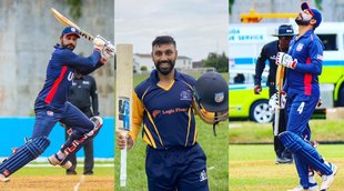 Jaskaran Malhotra six sixes in over USA Papua New Guinea
