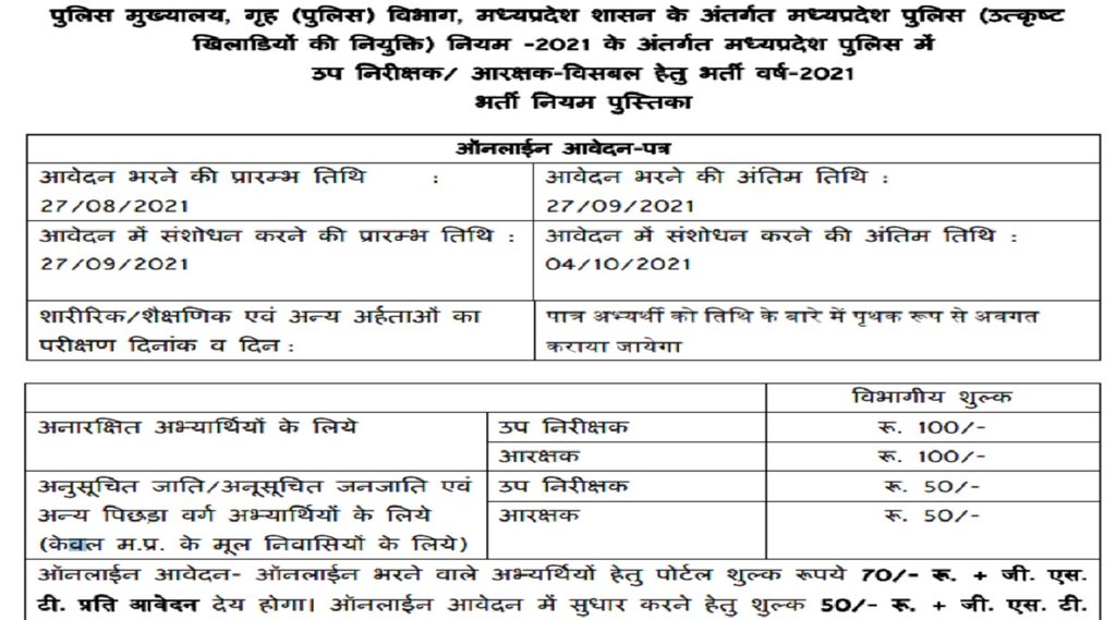 mp police recruitment 2020-21, mp police recruitment official website, mp police recruitment 2021 notification