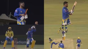 ipl-2021-ms-dhoni-hits-boundaries-in-practice-match-before-match-against-mumbai-indians-csk-shares-video-mi-vs-csk