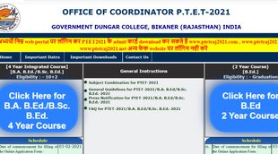 Rajasthan PTET, Rajasthan PTET Admit Card, Rajasthan PTET Admit Card 2021 Latest Update