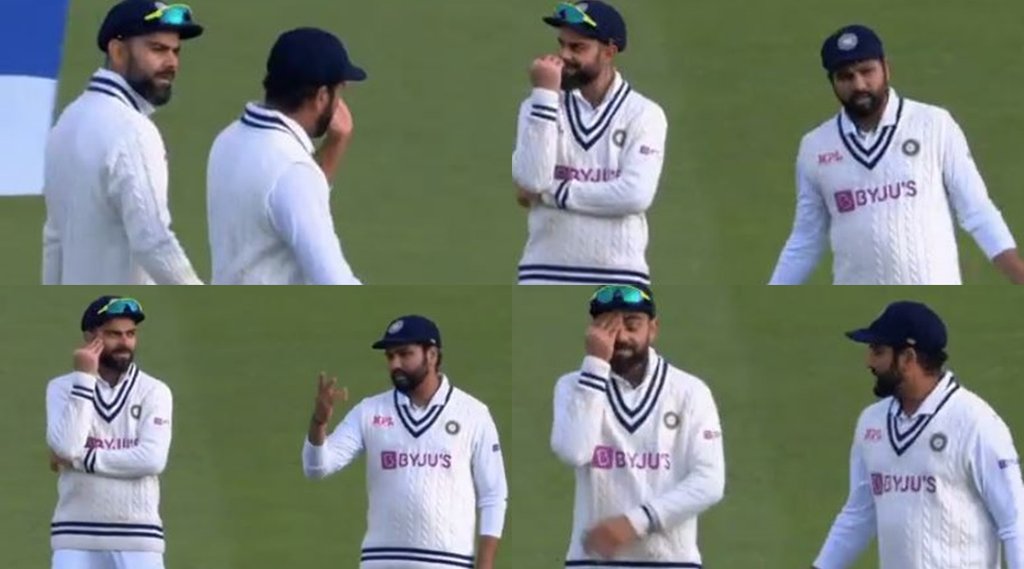 ind-vs-eng-rohit-sharma-expressed-anger-talking-to-virat-kohli-video-gone-viral-from-oval-test