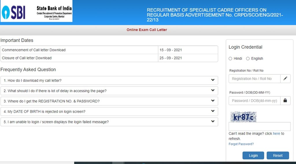 Download SBI SCO Admit Card 2021, SBI Admit Card, SBI Specialist Cadre Officer Call Letters, sbi sco