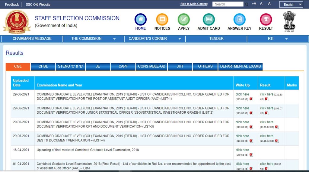 रिजल्ट चेक करने के लिए सबसे पहले एसएससी की आधिकारिक वेब साइटssc.nic.in पर जाएं।