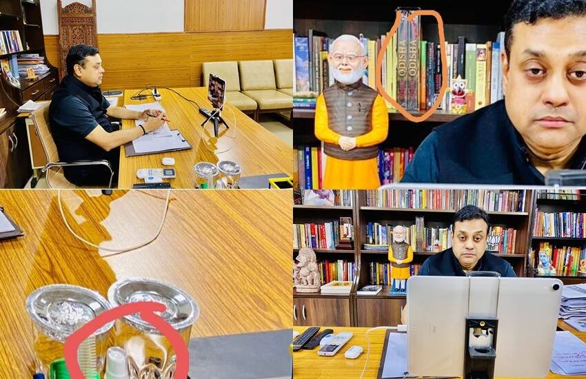 संबित पात्रा ने अपने ऑफिस की कुछ फोटोज पोस्ट की थीं। तस्वीरें सोल मीडिया में खूब वायरल हुई थीं।( यह भी पढ़ें: BJP के संबित पात्रा का ऑफिस: पेन स्टैंड में रखते हैं कंघी, उतनी ही किताबें जितनी कैमरे पर आए नजर)