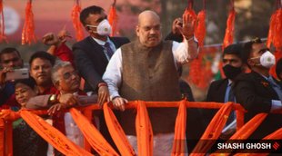 Amit shah, mdoi photo in temple, madhya pradesh, BJP workers, BD sharma, national news, jansatta