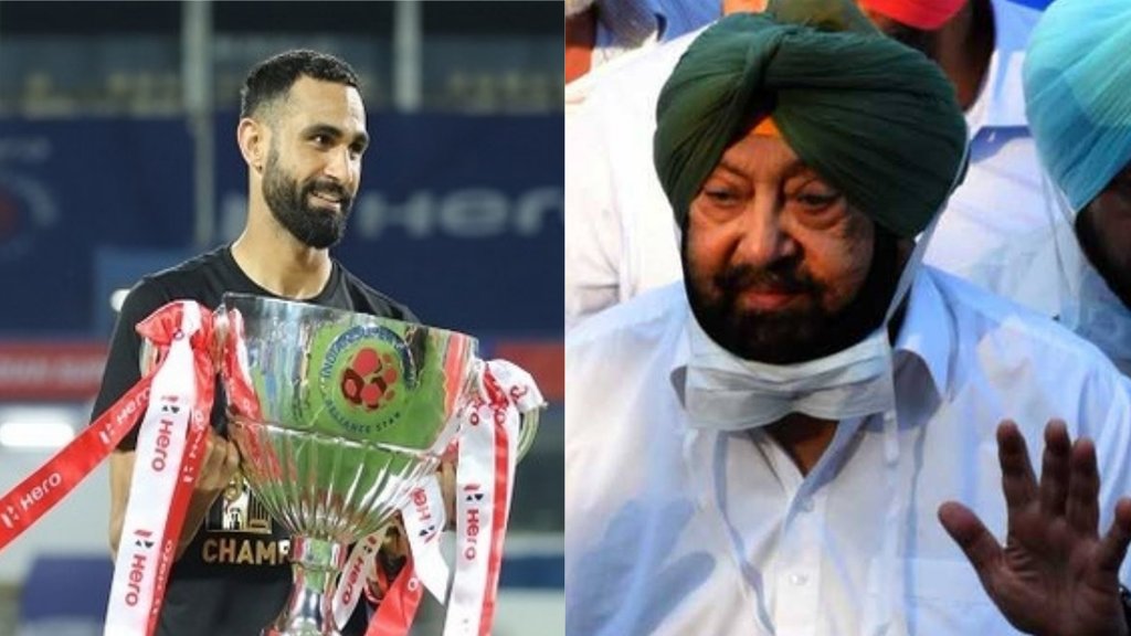 राजनीतिक ख़बरों में पंजाब के पूर्व मुख्यमंत्री कैप्टन अमरिंदर सिंह के बदले खुद को टैग किए जाने से भारतीय फुटबॉल टीम के गोलकीपर अमरिंदर सिंह परेशान हो गए और उन्होंने लोगों से टैग ना करने की अपील की। (फोटो: एएनआई/एक्सप्रेस फोटो) 
