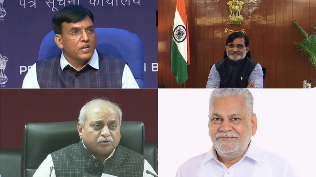 मुख्यमंत्री पद की रेस में केंद्रीय मंत्री मनसुख मंडाविया, लक्षद्वीप के प्रशासक प्रफुल्ल पटेल, केंद्रीय मंत्री पुरुषोत्तम रुपाला, डिप्टी सीएम नितिन पटेल और गुजरात भाजपा के अध्यक्ष सीआर पाटिल का नाम शामिल है। (फोटो - एएनआई/ सोशल मीडिया)