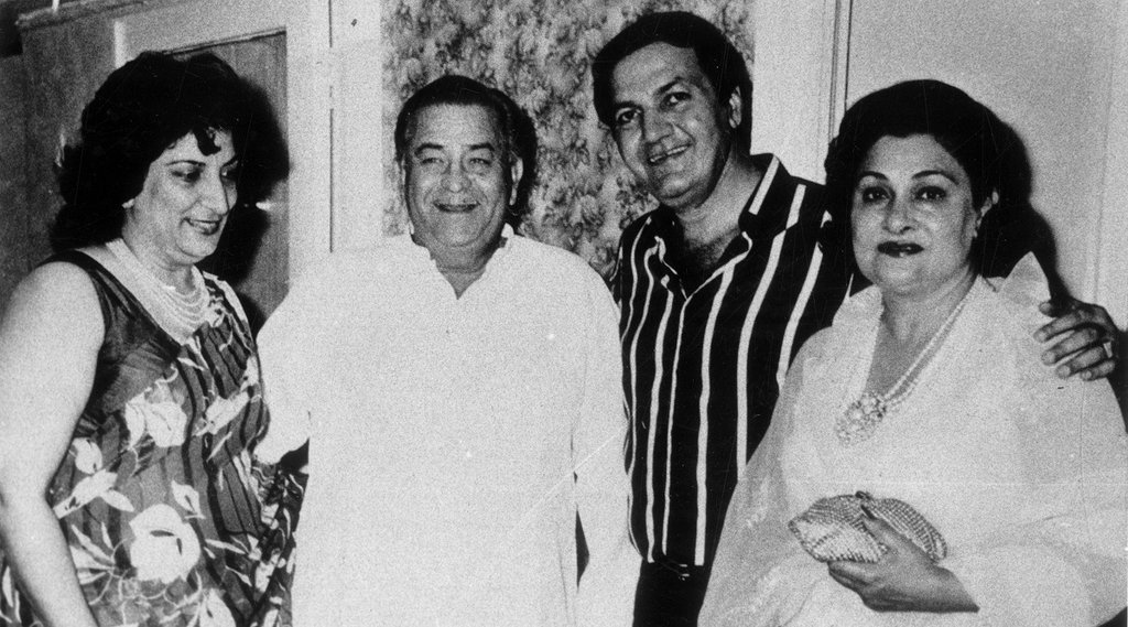 Uma Chopra, Raj Kapoor, Prem Chopra and Krishna Raj Kapoor