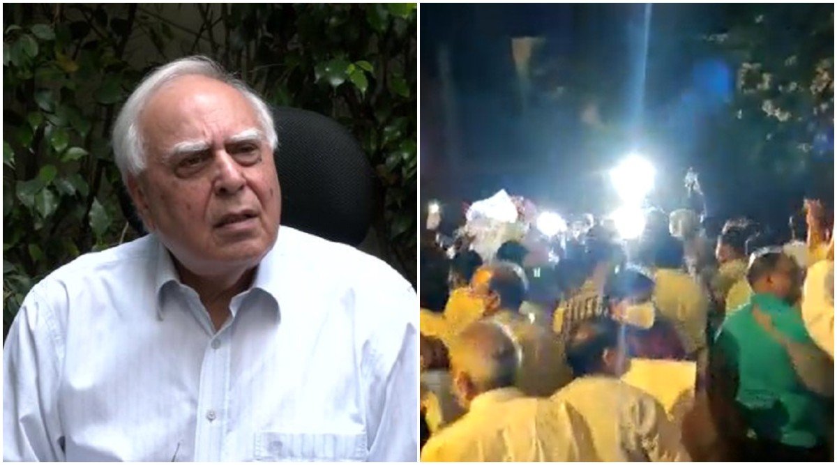 kapil Sibbal Congress Protest