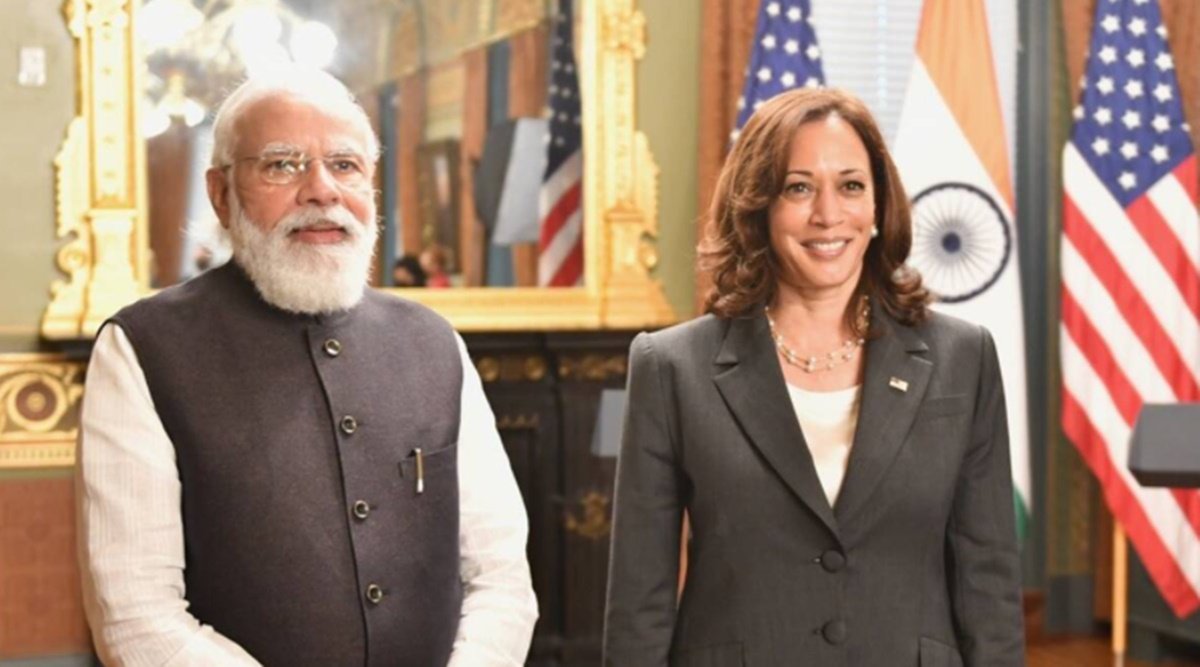 narendra modi, kamala harris, narendra modi meets kamala harris
