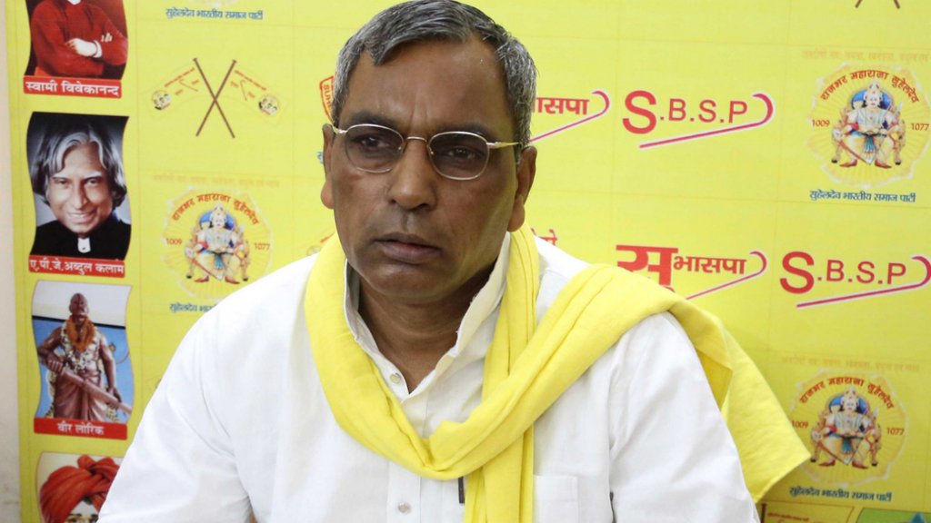 टीवी चैनल पर कार्यक्रम के दौरान सुभासपा नेता ओम प्रकाश राजभर ने डॉन मुख़्तार अंसारी को लेकर कहा कि उनकी वजह से ही हमें पिछले चुनाव में मुसलमानों का वोट मिला था।(एक्सप्रेस फोटो) 