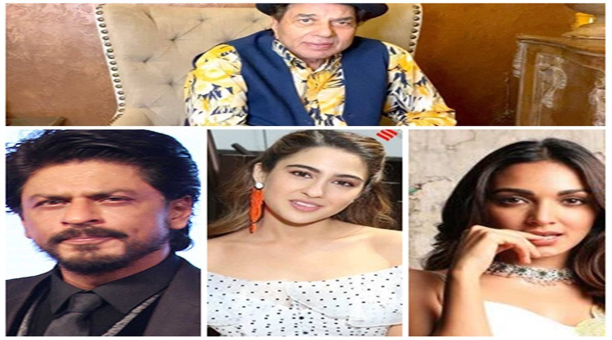 (ऊपर) धर्मेंद्र, शाहरुख खान, सारा अली खान, कियरा आडवाणी। फाइल फोटो। (ऊपर) धर्मेंद्र, शाहरुख खान, सारा अली खान, कियरा आडवाणी। फाइल फोटो।