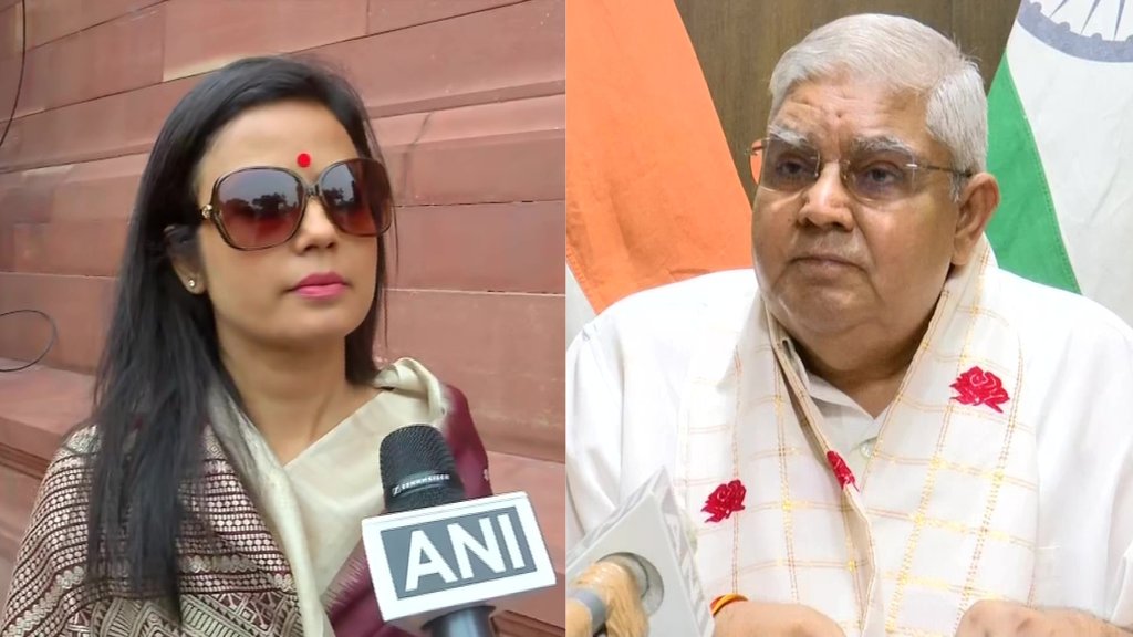रसोई गैस के दामों में बढ़ोतरी को लेकर तृणमूल सांसद महुआ मोइत्रा ने अंकल जी कहकर राज्यपाल जगदीप धनखड़ पर निशाना साधा और उनसे पश्चिम बंगाल को बदनाम ना करने की अपील की। (फोटो - एएनआई)
