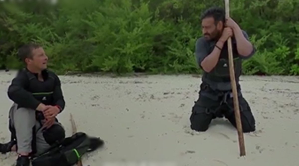 Ajay Devgn, Bear Grylls, Ajay Devgn stunts with Bear Grylls,