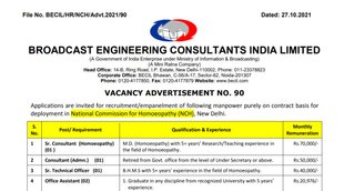 BECIL, BECIL Recruitment, BECIL Job, Govt Job