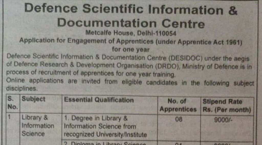 DRDO, DRDO Recruitment, DRDO Notification, DRDO Apprentice Recruitment 2021