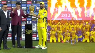 IPL 2021 Champion Chennai Super Kings MS Dhoni Lifts IPL Trophy 4th time