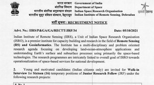 IIRS Recruitment 2021, IIRS Recruitment 2021 Notification, IIRS Recruitment 2021 Apply Online, IIRS,
