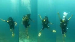 Neeraj Chopra Maldives holiday underwater practice throw javelin scuba dive Tokyo Olympics gold Medalist Watch VIDEO