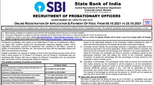 SBI, SBI PO Recruitment 2021, SBI PO Notification 2021, SBI Job 2021