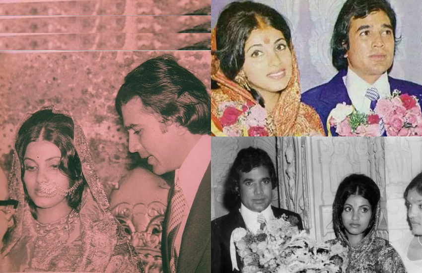 डिंपल कपाड़िया और राजेश खन्ना ने साल 1973 में शादी की थी। डिंपल अपनी शादी में बहुत कम मेकअप में नजर आई थीं। वो ऑरेज और रेड शेड की साड़ी में सिंपल लेकिन बेहद खूबसूरत नजर आ रहीं थीं।