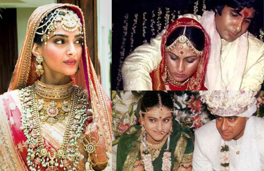 रील लाइफ और रियल लाइफ में एक्ट्रेसेस का लुक, स्टाइल और मेकअप बिलकुल अलग होता है। स्क्रीन पर बेहद ग्लैमरस नजर आने वाली एक्ट्रेस रियल लाइफ में बहुत सादगी से रहती हैं। अपनी शादी में हेमा मालिनी से लेकर डिंपल कपाड़िया और काजोल से लेकर प्रियंका चोपड़ा तक जब दुल्हन बनीं तो वह कैसी नजर आ रही थीं, आइए तस्वीरों में देखें।