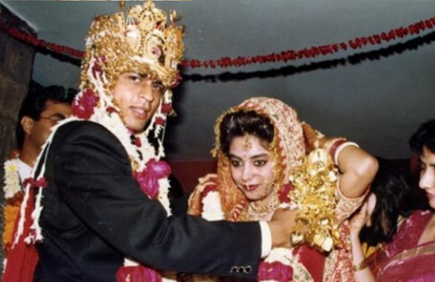 शाहरुख और गौरी ने निकाह किया फिर 25 अक्टूबर 1991 को हिंदू रीति-रिवाज से भी दोनों ने शादी की थी। Photos: Social Media
